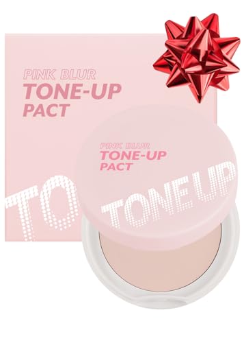 I'M MEME Compact - Tone-up Pact | Korean Pressed Setting Powder for Pink Blur Effect, with Calamine, Mattify Skin, 0.35 Oz