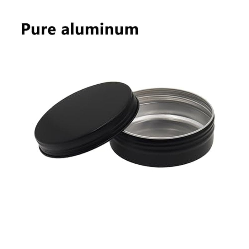Aluminum Tin Jars Containers,ULIFESTAR Leak Proof Cosmetic Tin Jars Containers,Round Tin Cans with Lids,10PCS Black Cosmetic Sample Refillable Containers for Spice (2.82 ounces 68*35mm/2.67*1.37")