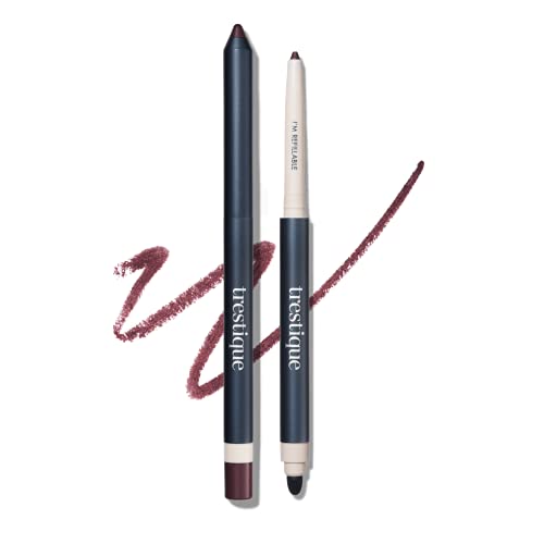 TRE'STIQUE Eyeliner, Refillable Long Lasting Eyeliner Pencil With Built-In Smudger And Sharpener, Clean Beauty Eye Pencil, Sustainable