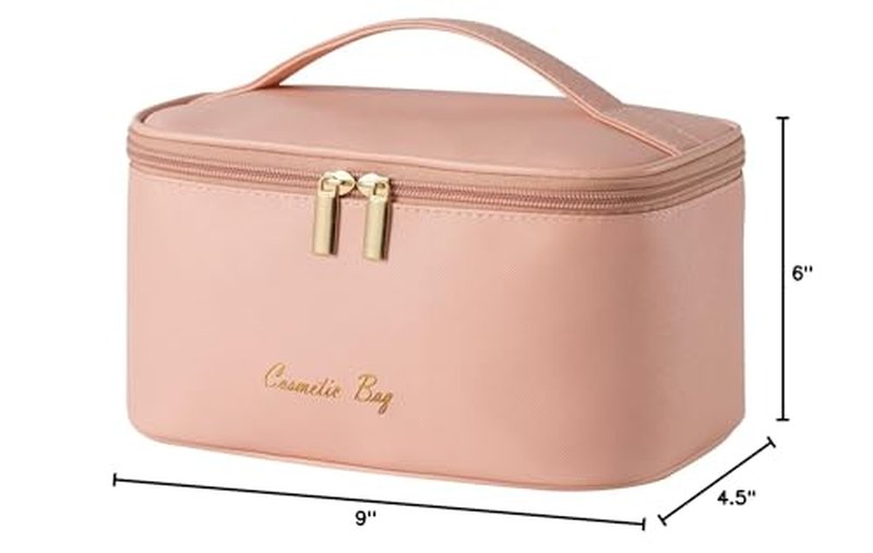 KITENROM Preppy Makeup Bag Small Cosmetic Bags for Women Little Pouch Toiletry Organizer Case(Root Pink)