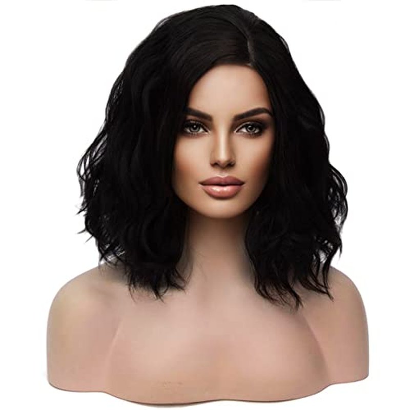 MAGQOO Red Wig Bright Red Wig for Women Red Bob Wig Short Curly Wavy Bright Red Wigs Synthetic Halloween Cosplay Costume Party Wigs (Red, Women Girls)