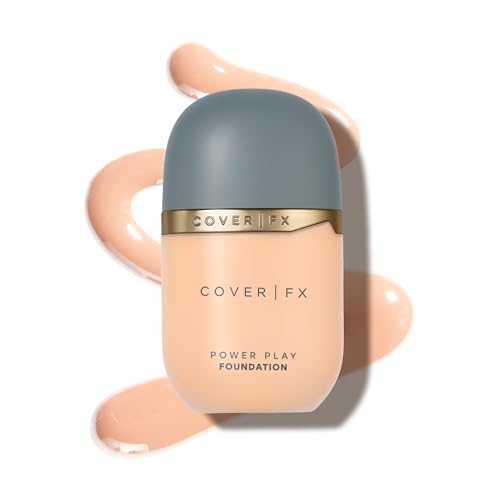 COVER FX Power Play Foundation - Shade R2 - Buildable Full Coverage - Waterproof Sweat-Proof Transfer-Proof - Natural Matte Finish - All Skin Types