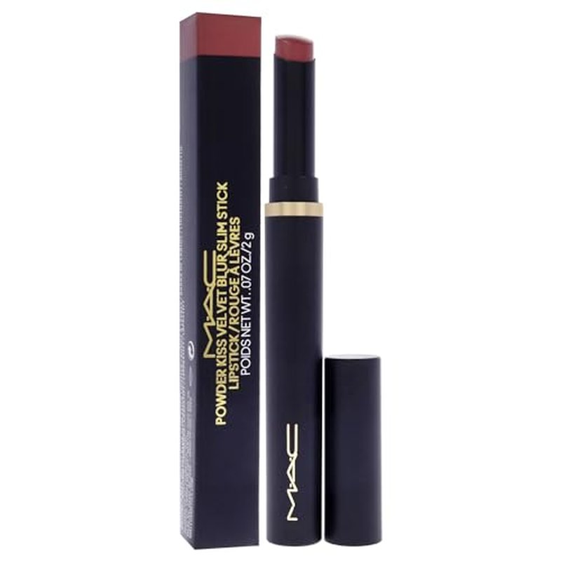 MAC Powder Kiss Velvet Blur Slim Stick - Brick Through for Women - 0.7 oz Lipstick