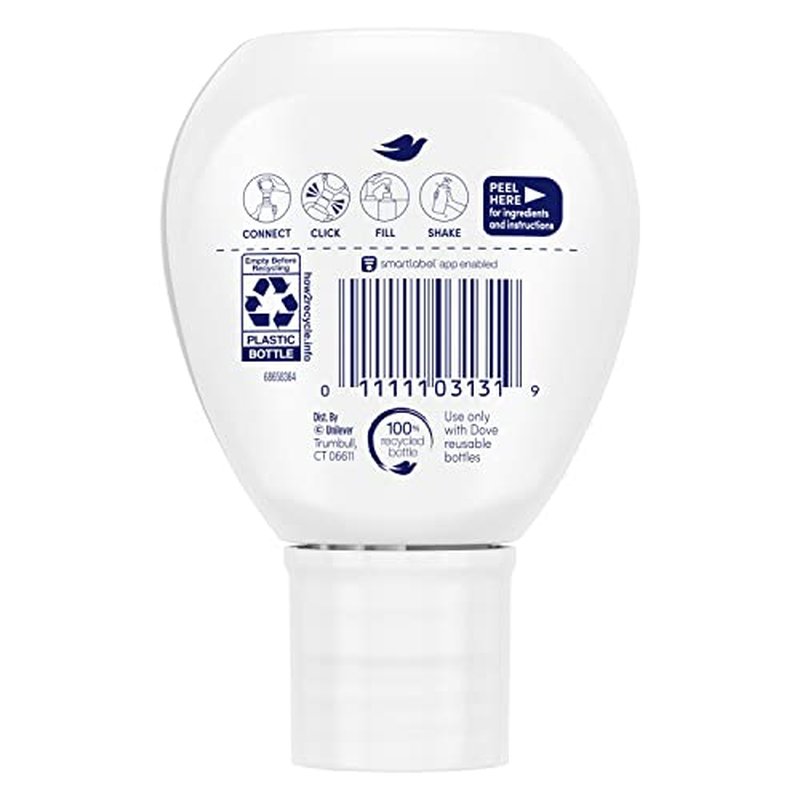 Dove Concentrate Refills (x2) and 100 percent Recycled Reusable Bottle for Instantly Soft Skin Daily Moisture Starter Kit for Lasting Nourishment Body Care 4 fl oz (makes 16 fl oz)