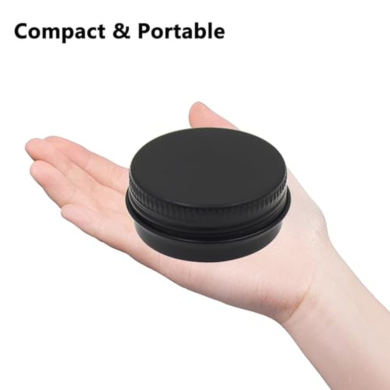 Aluminum Tin Jars Containers,ULIFESTAR Leak Proof Cosmetic Tin Jars Containers,Round Tin Cans with Lids,10PCS Black Cosmetic Sample Refillable Containers for Spice (0.53 ounces 40*18mm/1.57*0.7")