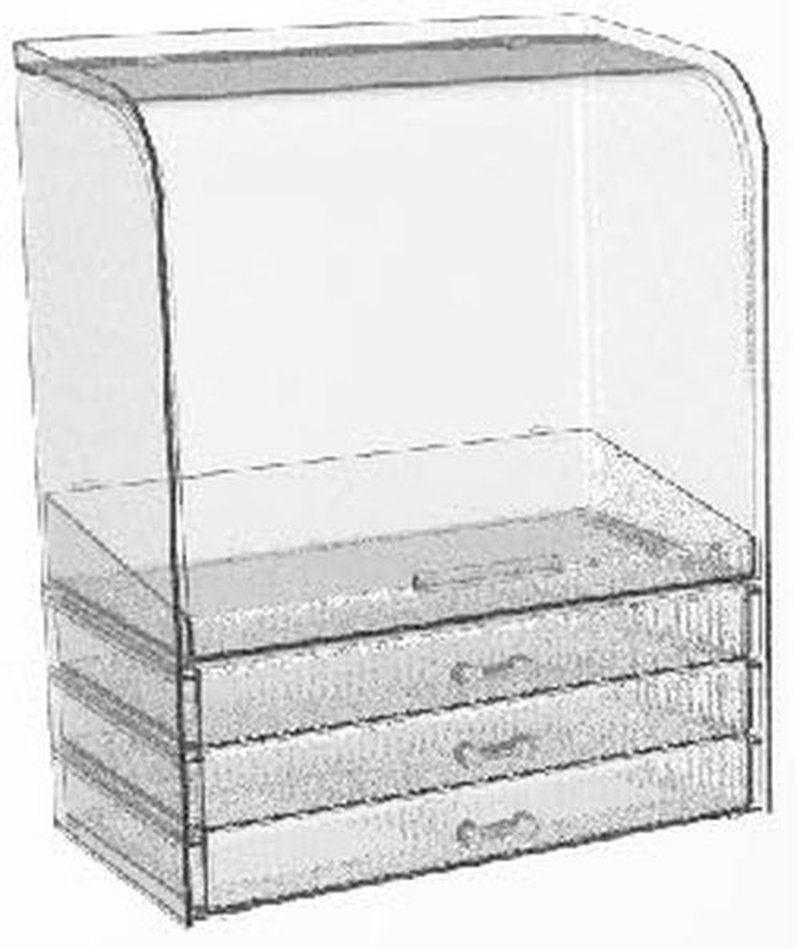 Clear Make up Organizers and Storage for Vanity With Dustproof Lid,Large Skincare Organizer and Bathroom Counter Organizer With 2 Drawers For Cosmetics,Lotion,Beauty Product Dresser Top Organizer Box