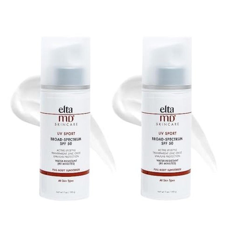 EltaMD UV Sport Body Sunscreen, SPF 50 Sport Sunscreen Lotion, Sweat Resistant and Water Resistant up to 80 Minutes, Formulated with Zinc Oxide Great for Outdoor Physical Activities, (2 Pack)