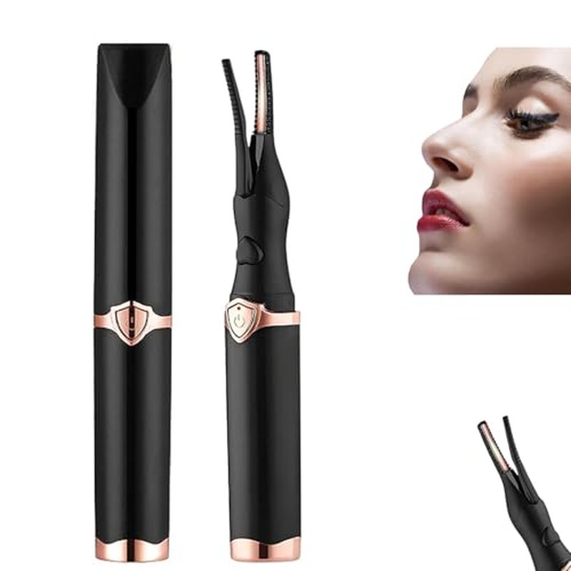 Electric Eyelash Curler for Instant Glam, 2025 New Heated Eyelash Curler, Electric Eyelash Curler, Mini USB Rechargeable Finalize Eyelash Tool, Fast Heat up in 8s & 3 Heat Modes (Black)