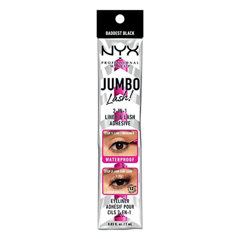 NYX PROFESSIONAL MAKEUP Jumbo Lash! 2-In-1 Eyeliner & Lash Adhesive - Baddest Black