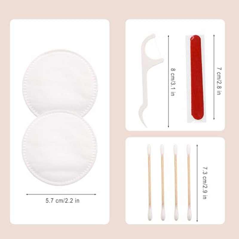 LLHQAMT Hotel Vanity Set, Bulk Vanity Kit Individually Packaged, Vanity Kit With Cotton Pads, Cotton Swabs, Dental Floss And Nail File (30 pcs)