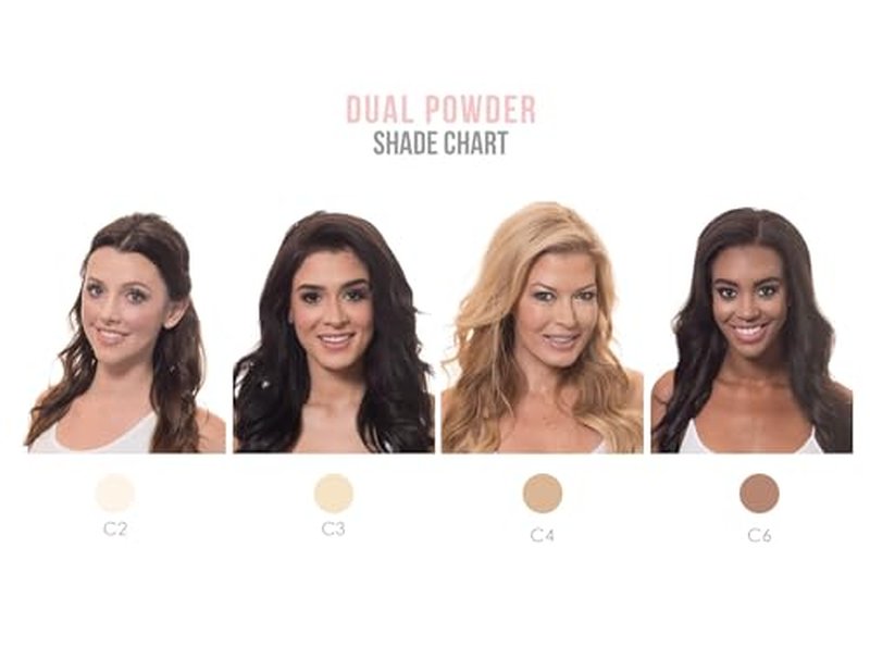 Manna Kadar Beauty Compact Dual Pressed Powder, C4 Ivory Shade for Every Skin Tone, Medium to Full Coverage Oil Absorbing Foundation and Setting Face Powder, Long-Lasting Flawless Matte Finish