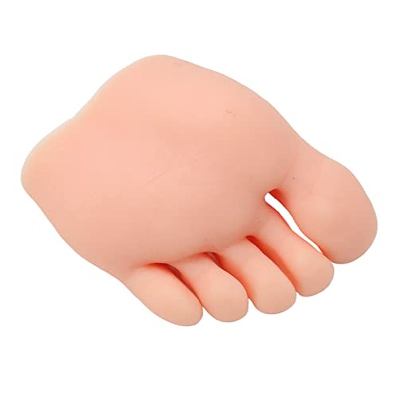 Nail Art Foot Model, Reusable Portable Practice Fake Foot Model Washable Professional for Salon for Beginner (Left)