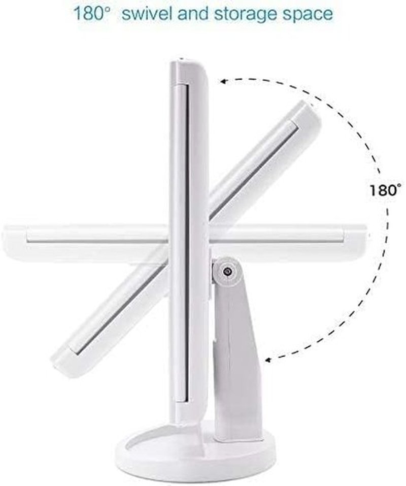 Flymiro Tri-fold Lighted Vanity Makeup Mirror with 3x/2x/1x Magnification, 21 LLED Light and Touch Screen,Dual Power Supply, Portable LED Makeup Mirror, Travel,Women Gift (White)