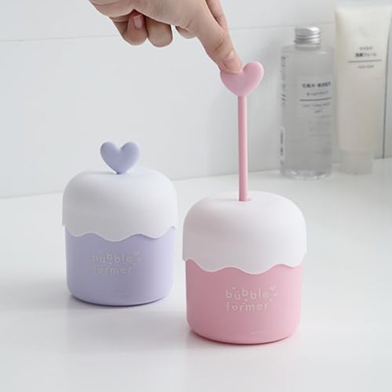 LZbeove Plastic Facial Cleanser Foamer Cup Portable Face Cleanser Foam Maker Cup Travel Skin Care Foam Maker Facial Skin Cleansing Care for Quickly get a rich cleanser lather (Blue)