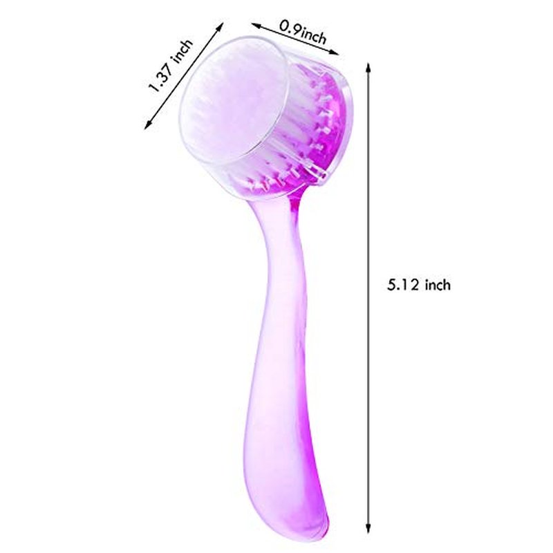3 Pieces Facial Cleansing Brush Acrylic Handle Face Scrubbers Soft Bristle Exfoliator Cleaner Brush Scrub Exfoliating Facial Brush for Face Care Makeup Skincare Removal (Black)