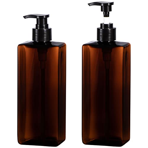 Yebeauty Pump Bottle Dispenser, 10oz 300ml Empty Plastic Shampoo Pump Bottles Shower Soap Dispenser Refillable Liquid Containers for Conditioner Body Wash, Bathroom Kitchen, 2 Pack Black