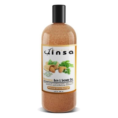 JINSA ESSENTIALS Botanical Bath and Shower Gel with Essential Oils, Skin Nourishing Cleanser for Luxurious Bathing Experience (Almond)