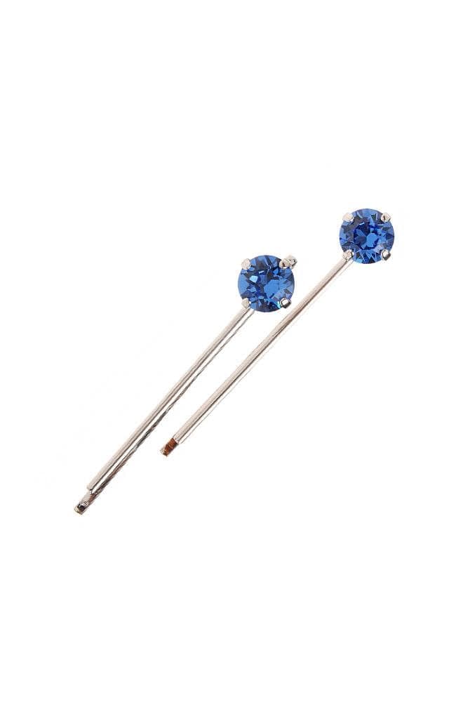 Sapphire Silver L. Erickson Little Gem Bobby Pins - Stylish Hair Accessories