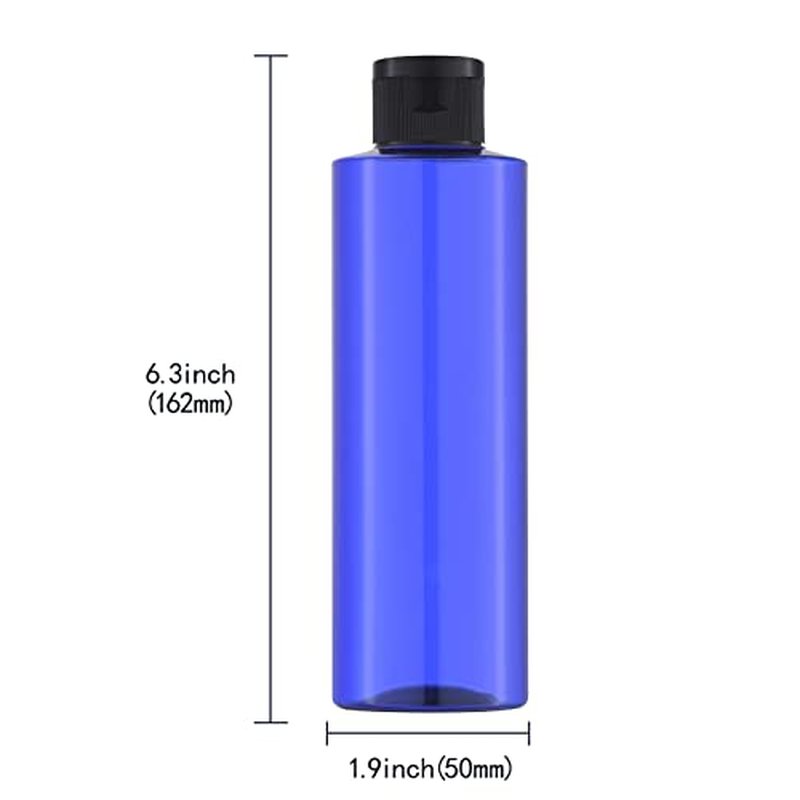 LISAPACK 8.3oz Travel Bottles with Flip Cap (4 Pcs) Empty Dispenser Container for Travel Size Cosmetics (250ml, Blue)