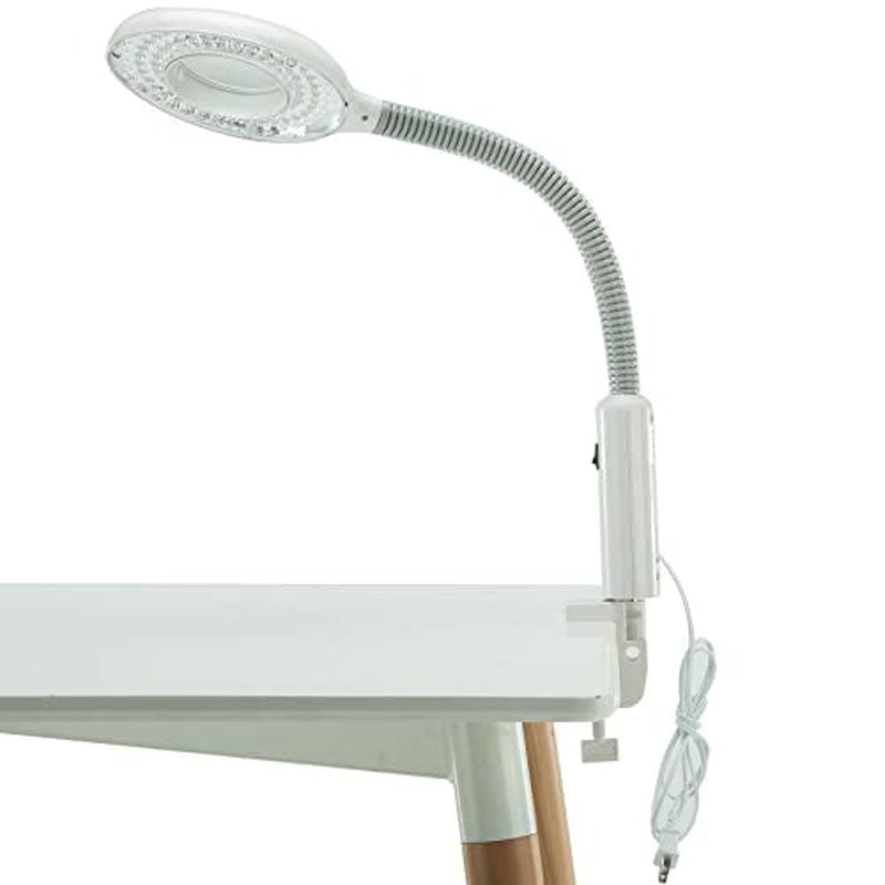 Professional Facial Steamer 2 in1 Steamer for Face 5X LED Magnifying Lamp Hot Ozone Facial Steamer for Esthetician Beauty Face Equipment Use at Home or Salon（White）