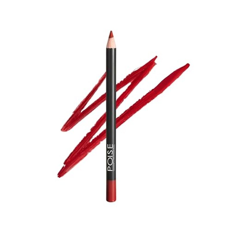 POISE Makeup Lip Liner Pencil | Long-lasting Water-resistant Lip Color Pencil, CLASSIC RED (primary red)