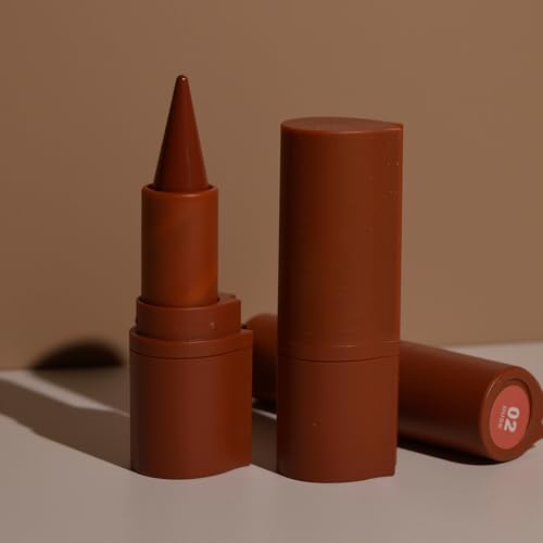 Erinde 2-in-1 Gradient Lip Liner and Lipstick Lip Combo Set, Matte Nude Dark Brown Red Lip Liner Creamy Lip Pencil Crayon, High Pigmented Long lasting Lipstick Makeup, 04# Toffee