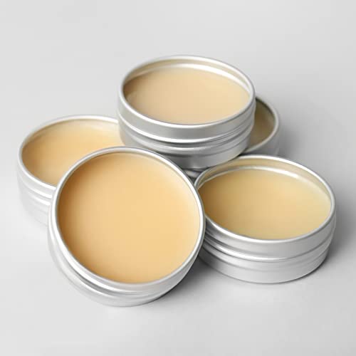 TUZAZO 24Pack 1/2 Oz Aluminum Tin Cans with Screw Lid and Labels, Refillable Travel Sized Cosmetic Containers Small Tins for Lip Balms, Salves, Lotion Bars, Candles