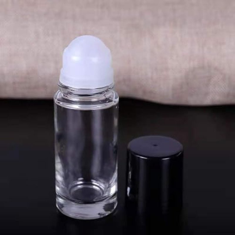 2 Pcs Black Clear Empty Glass Essential Oil Roller Bottles Vials Containers Refillable Roll-on Bottles with Funnel 30ML Refillable Cosmetic Containers Roller Bottles Roller Balls for Essential Oils