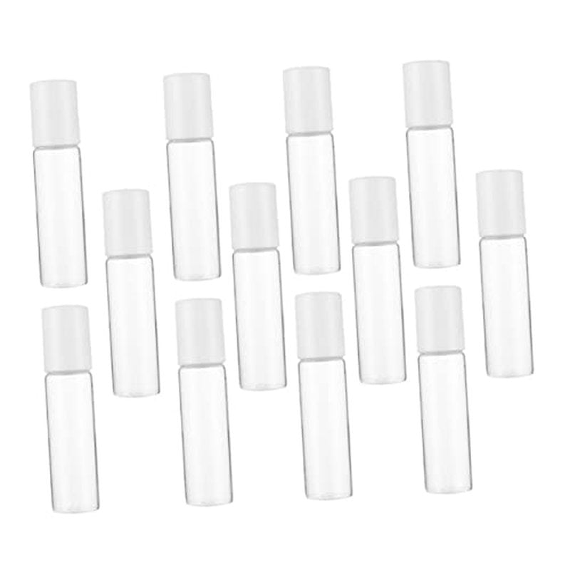 Outanaya 12pcs Glass Roller Bottle Condiment Sponge Applicator Bottle Refillable Oil Roller Bottles Liquid Applicator Bottle for Feet Sponge Top Applicator Bottle Essential Oil Transparent