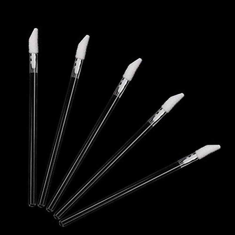 300 Pieces Disposable Lip Brushes Premium Lipstick Gloss Wands Applicator Makeup Tool Kits, Clear Handle