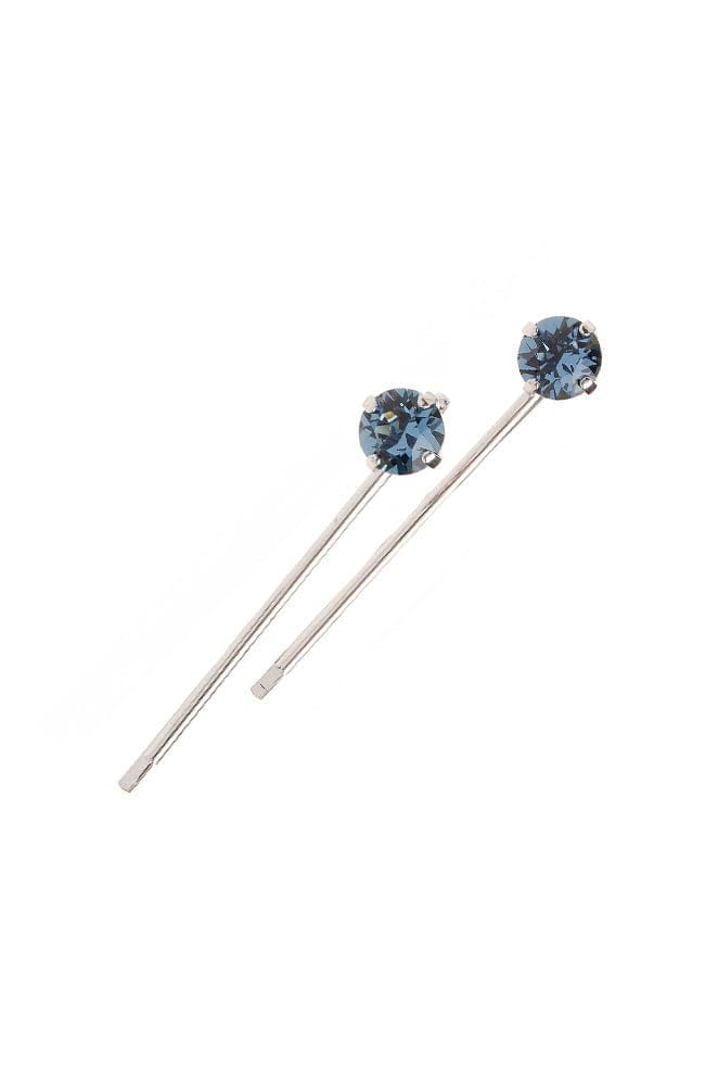 Sapphire Silver L. Erickson Little Gem Bobby Pins - Stylish Hair Accessories