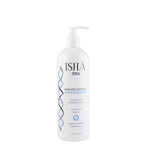 ISHA DNA Keratin Treatment System Conditioner - Sulfate and Parabens Free - Perfect for Keratin Treated Hair - Keratin and Coconut Oil Infused Conditioner - For All Types of Hair. (16 Fl oz.)