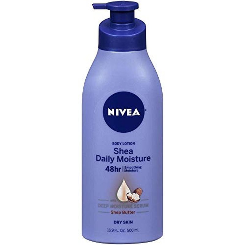 NIVEA Shea Nourish Body Lotion, Dry Skin Lotion with Shea Butter, Pack of 6, 2.5 Fl Oz Travel Size Toiletries