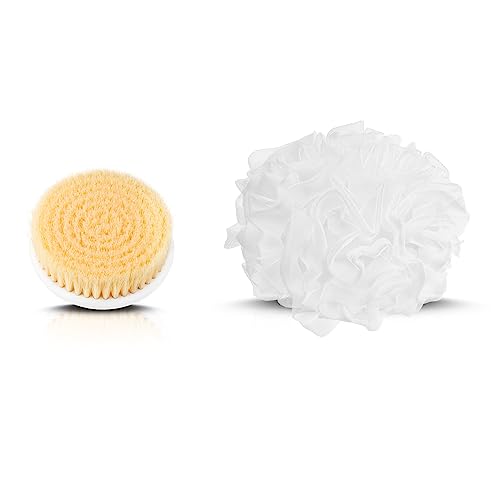 VOYOR Electric Body Brush Back Scrubber for Shower Rechargeable Exfoliating Bath Brush Powered Shower Brush with Non-Slip Long Handle Deep Cleansing, Exfoliation, Massaging Spin Brush BC100 (Blue)