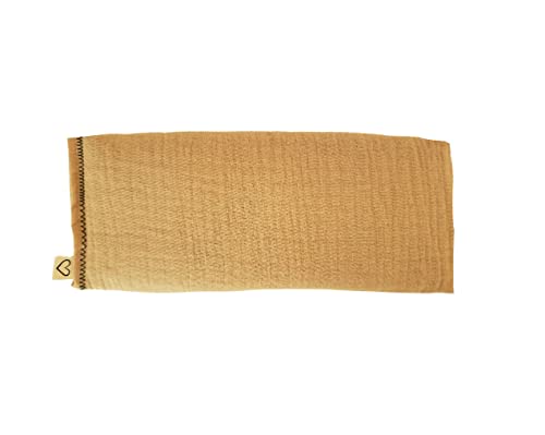 Peacegoods Unscented Eye Pillow - Soft & Soothing Gauze Cotton Filled with Flax Seed Weighted for Yoga Meditation Headache Relief Sleep Massage - Beige tan