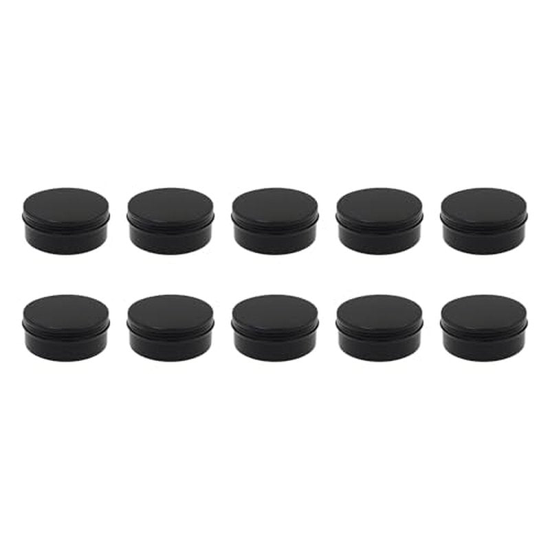Aluminum Tin Jars Containers,ULIFESTAR Leak Proof Cosmetic Tin Jars Containers,Round Tin Cans with Lids,10PCS Black Cosmetic Sample Refillable Containers for Spice (8.8 ounces 100*40mm/3.93*1.57")