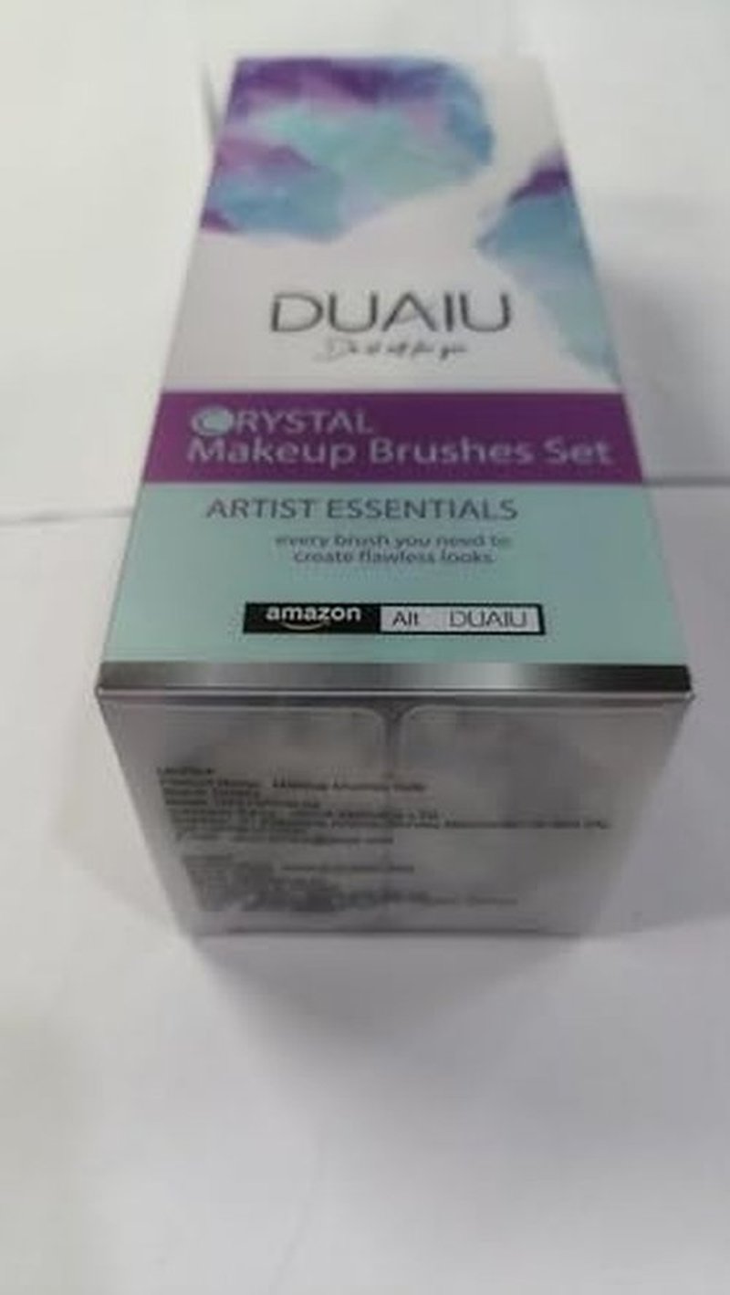 DUAIU Makeup Brushes 15pcs Premium Synthetic Bristles Crystal Handle Set Kabuki Foundation Brush Face Lip Eye Makeup Brush Sets Professional with Starry Gift Box (Blue)