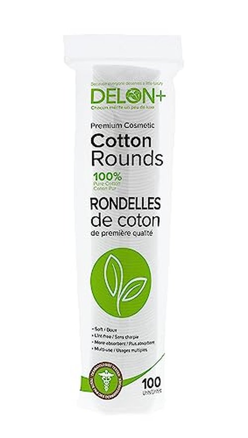 DELON Premium Cosmetic Cotton Rounds, 100 Count