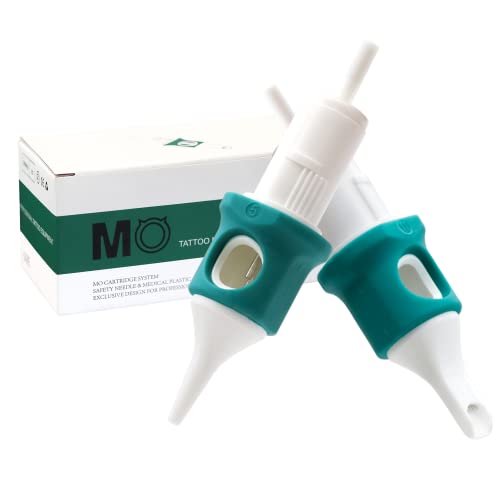 MO MOLONG Tattoo Cartridge Needles 20Pcs Professional MO Cartridges Membrane Tattoo Cartridges with Finger Ledge Round Liner 9 Diameter 0.35mm (1209RL)