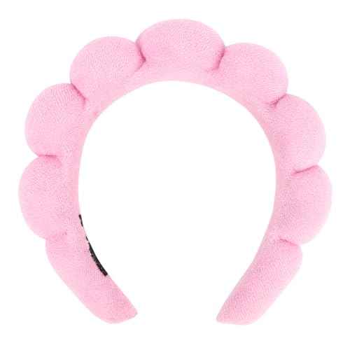 Women's Spa Headband, P!nk - Hairband for Facial Skincare, Makeup Removal, Yoga, Sports - Soft, Comfortable, Absorbent Microfibers, One Size Fits Most, Unisex-Adults, 1 Count