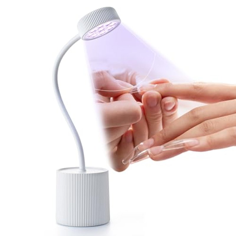 Gel X Lamp 27W Mini Flash Cure Light for Gel X Nails Rechargeable Goose Neck UV Lamp Nail Dryer, Quick Drying Gel X Nail Lamp Flash Cure Lamp for Nail Salon Home DIY Manicure