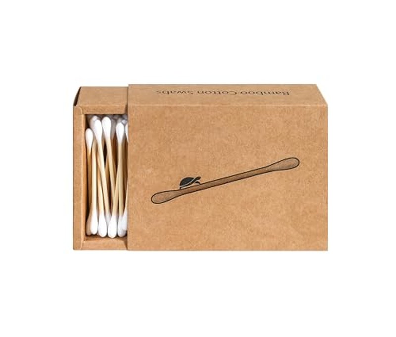 Sea Turtle Bamboo Cotton Swabs (200 Count) - Vegan, Eco Friendly, Organic, Double Tips, Plastic Free Wooden Ear Sticks, All Natural 100% Biodegradable Cotton Buds