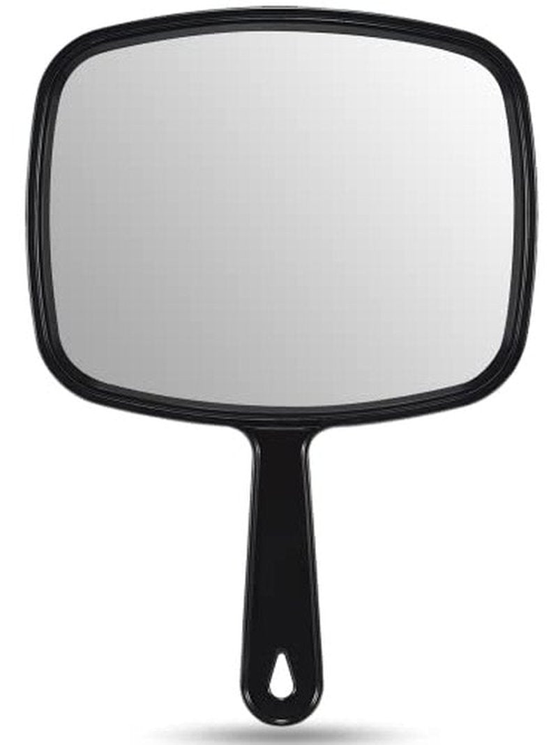 OMIRO Hand Mirror, All Black Handheld Mirror with Handle, 6.6" W x 9.3" L, Pack of 3