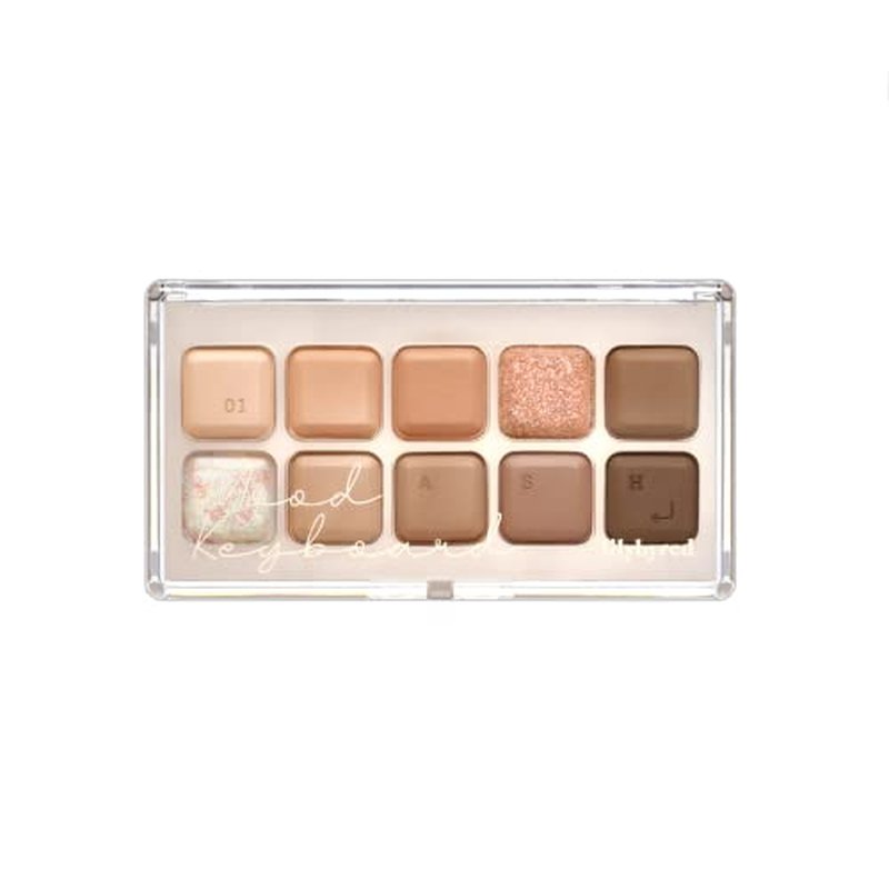 lilybyred Mood keyboard eyeshadow palette | Soft neutral ash color, Long-Wearing, glitter, Clear watercolor | Palette With Easy Color Matching For All | K-beauty (01#Ash Cinnamon)