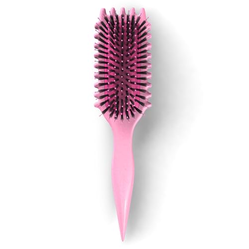 Bounce Curl Define EdgeLift Brush, 5-in-1 Tool for Effortlessly Defined Curls, Waves & Coils, Reduces Frizz - Brick Red