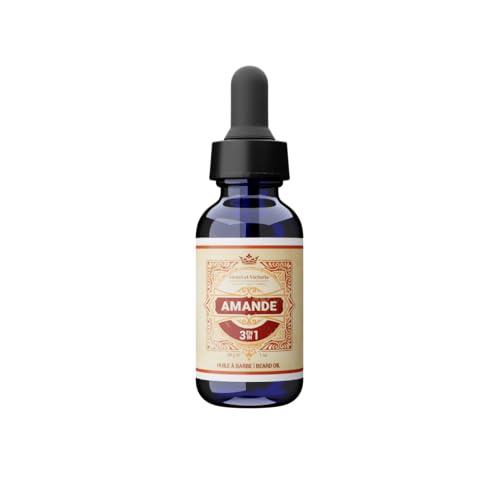 HENRI ET VICTORIA Beard Oil Amande Fragrance | Canadian Made by Skilled Artisan | Moisturizing, Non-Greasy, Natural Ingredients