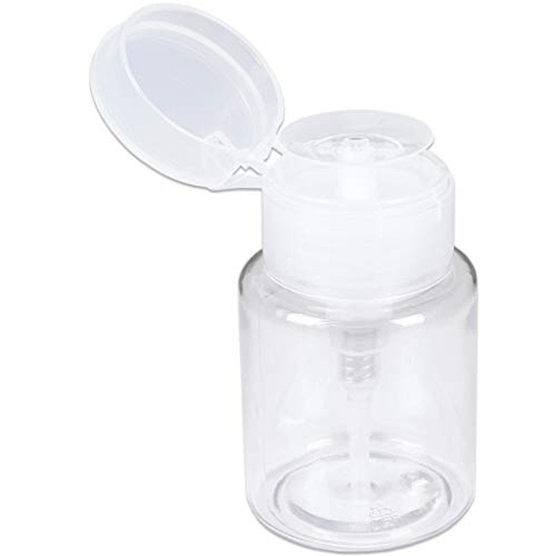 12oz Gray Push-Down Dispenser Bottle - 1 Bottle - Empty Refillable Pump Bottle for Nail Polish Remover Liquid Lotion Cream