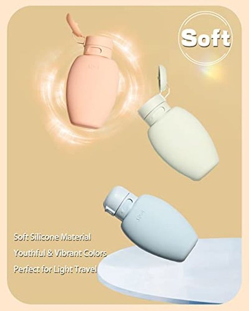 UULANFA Silicone Travel Bottles Set Leak Proof Squeezable Silicon Tubes Refillable Toiletries Container for Shampoo Lotion Soap Liquids (Green Pink Blue)