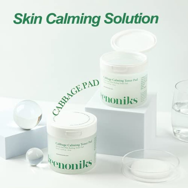 Keenoniks Dual Texture Toner Pads with Essence 70ea Value Pack - Cabbage Calming to Soothe, Minimize Pores and Control Sebum | Wipes for Mild Exfoliator, Skin Balancing | Korean Skincare - (5.07Oz)
