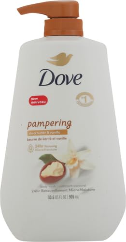Dove Pampering Body Wash Nourishes & Feeds Skin Shea Butter with Warm Vanilla Effectively Washes Away Bacteria While Nourishing Your Skin 44.0 Fl Oz, (Pack of 2)